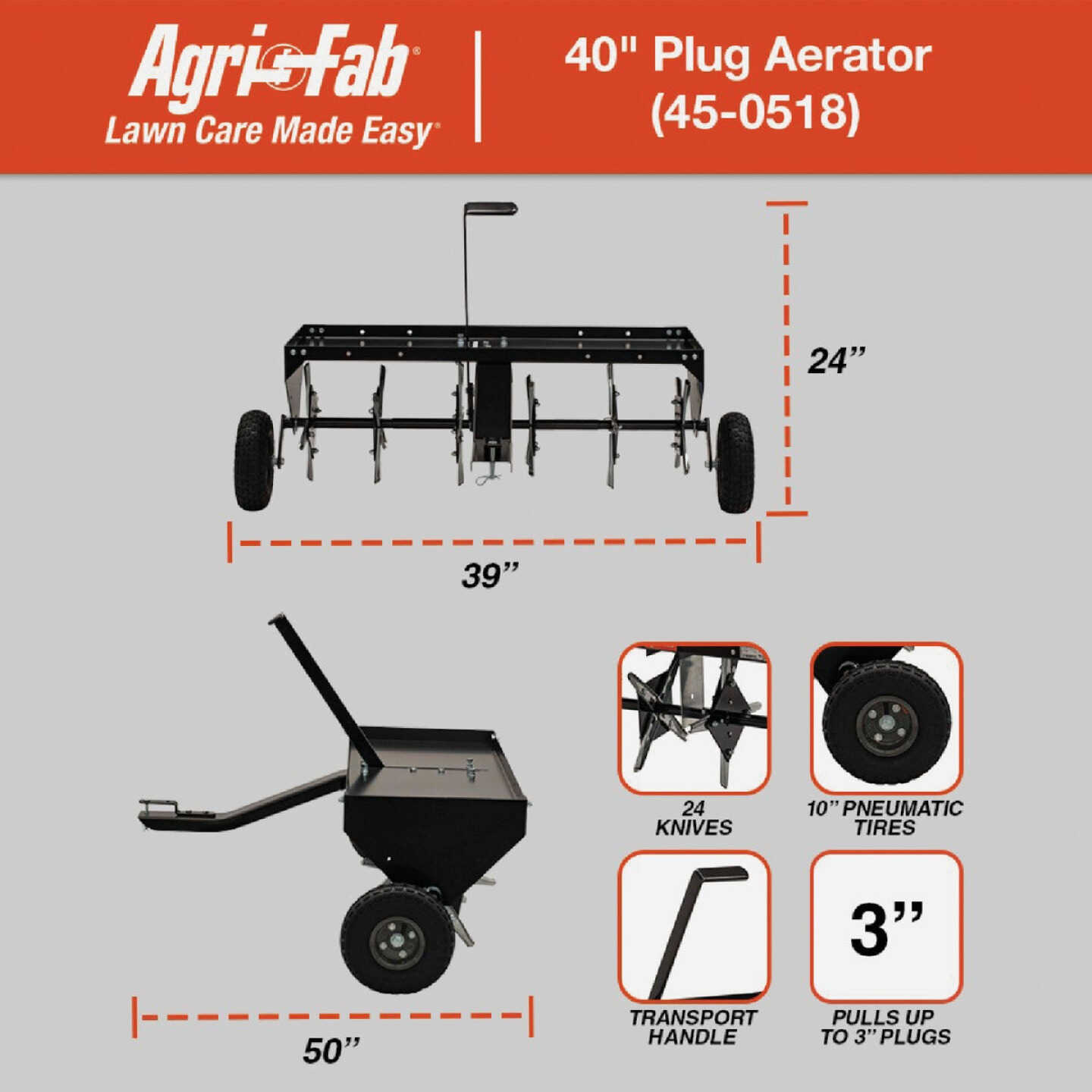 Agri-Fab 40 In. Tow-Behind Plug Aerator Image 7