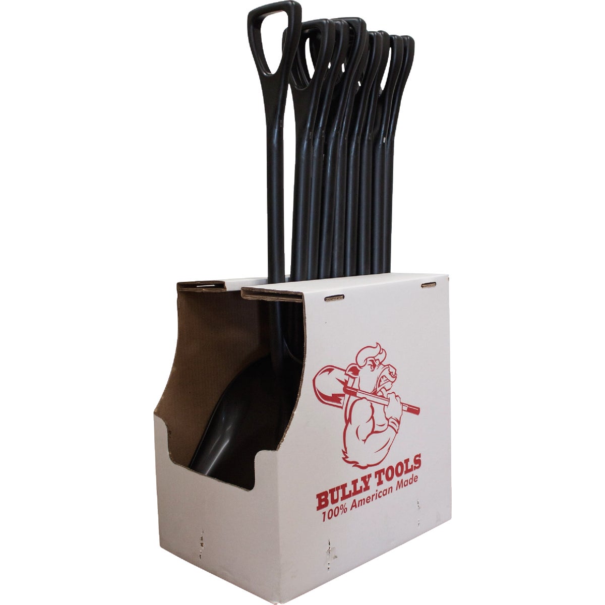 Bully Tools 25 In. Poly D-Grip Handle Plastic Scoop Shovel Cardboard Display (9-Piece)