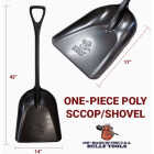 Bully Tools 25 In. Poly D-Grip Handle Plastic Scoop Shovel Cardboard Display (9-Piece) Image 2