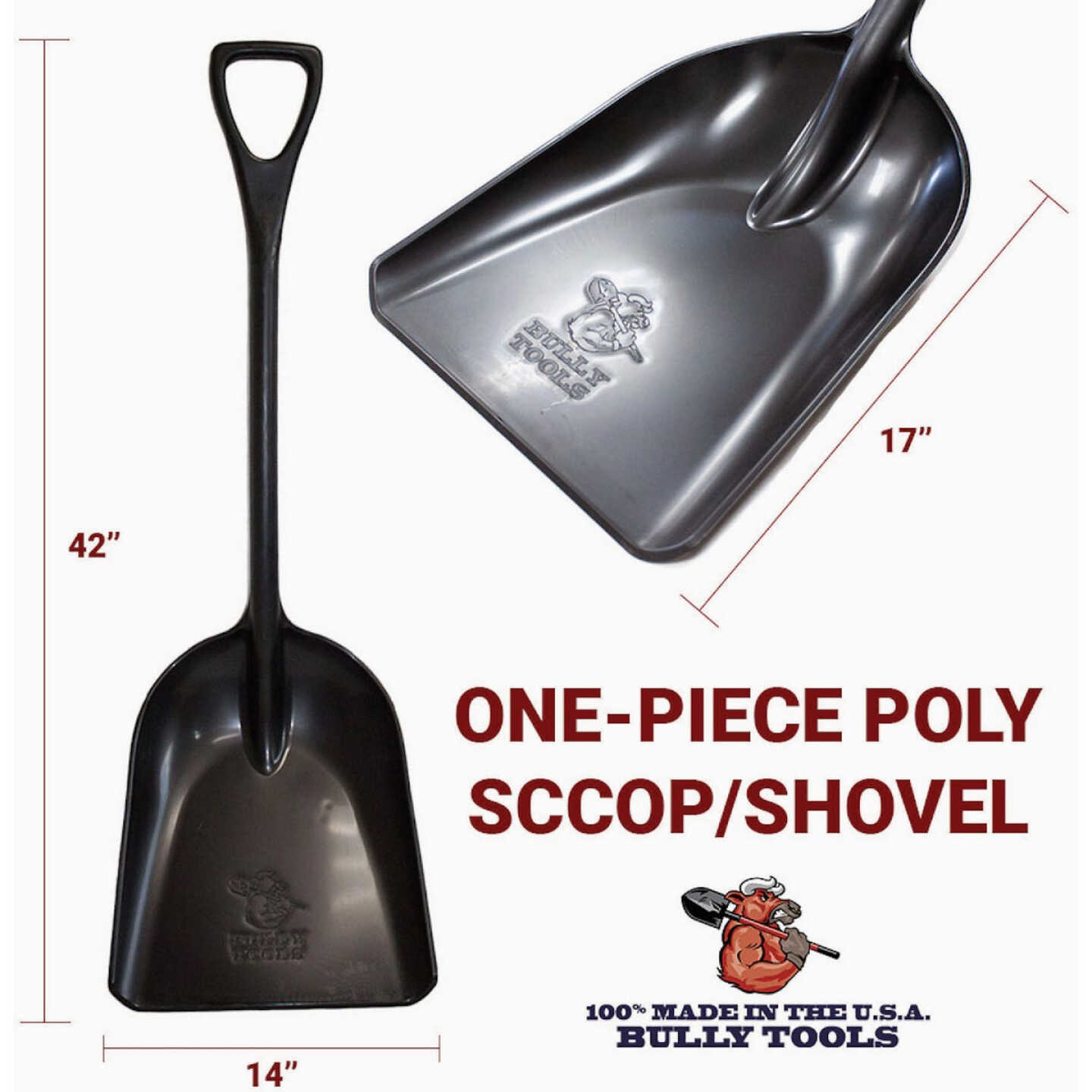 Bully Tools 25 In. Poly D-Grip Handle Plastic Scoop Shovel Cardboard Display (9-Piece) Image 2