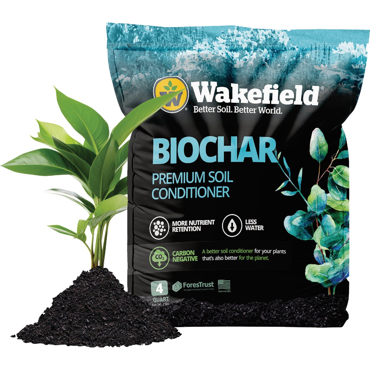 Wakefield Biochar 4 Qt. Premium Plant-Based Soil Conditioner Image 3