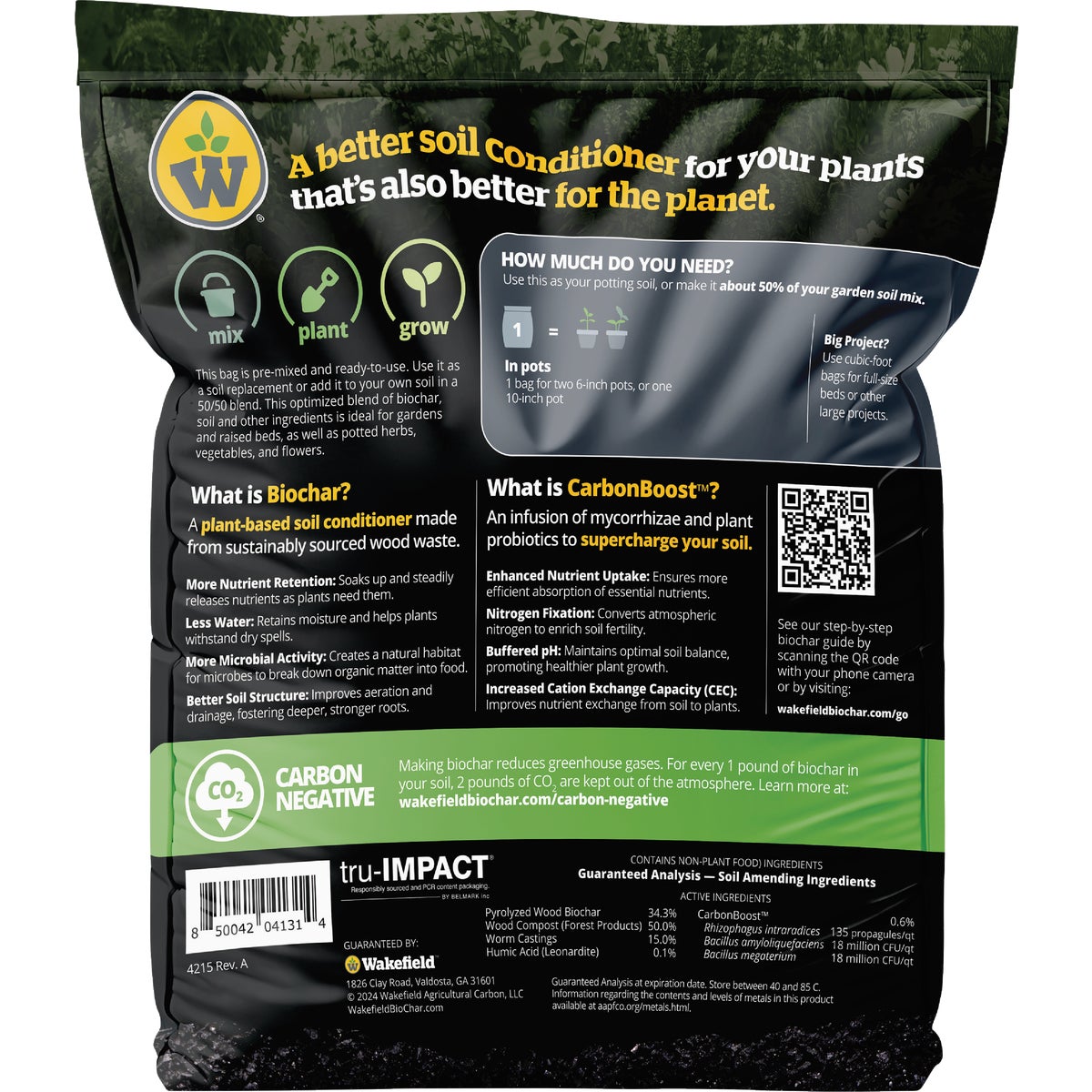 Wakefield Biochar 2 Qt. Garden & Raised Bed Soil Blend Image 2