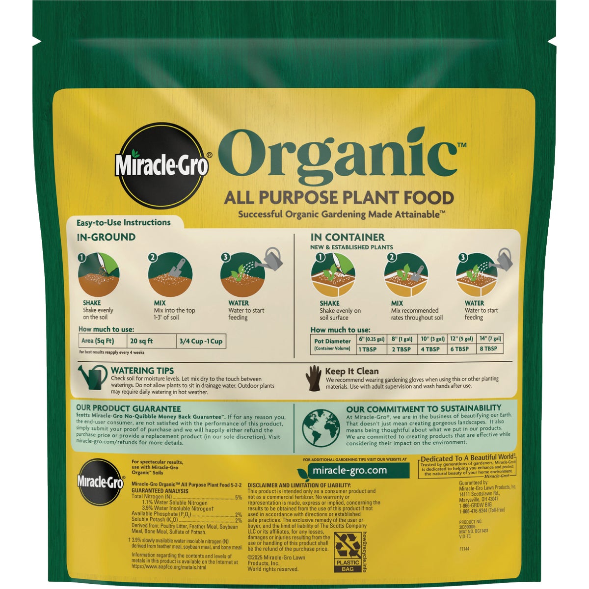 Miracle-Gro 3 Lb. 5-2-2 Granules Organic Plant Food Image 2