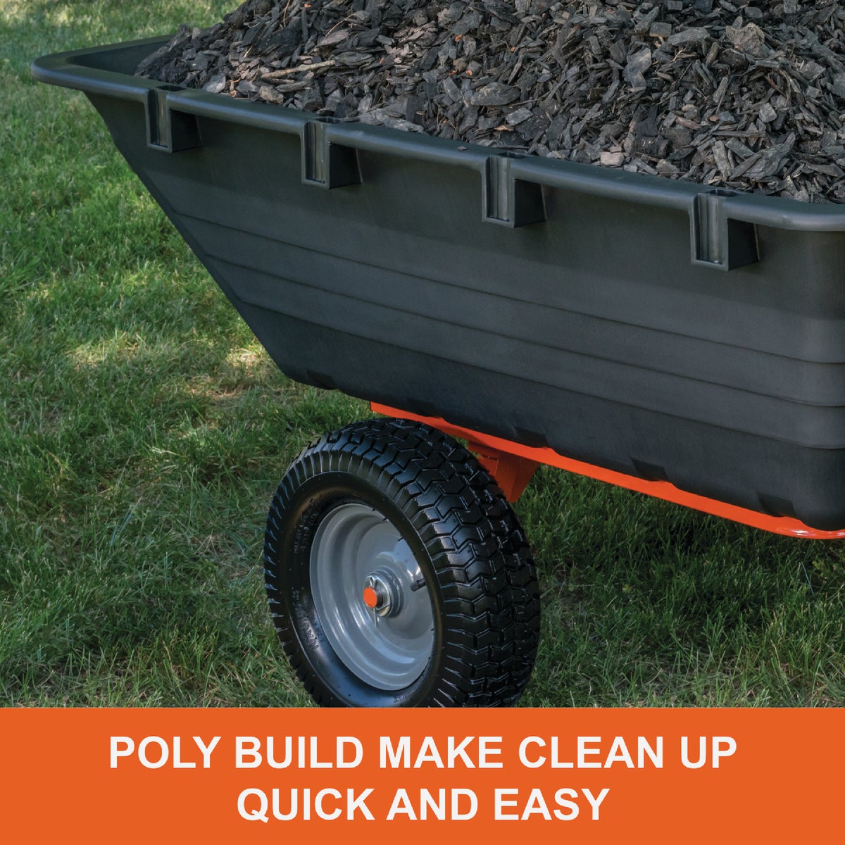 Agri-Fab 18 Cu ft. 1,000 Lb. Poly Swivel Steel Tow-Behind Dump Cart Image 5