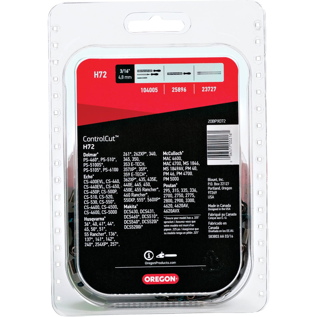 Oregon ControlCut 18 In. 72-Link 0.050 In. ga Chainsaw Chain Image 7