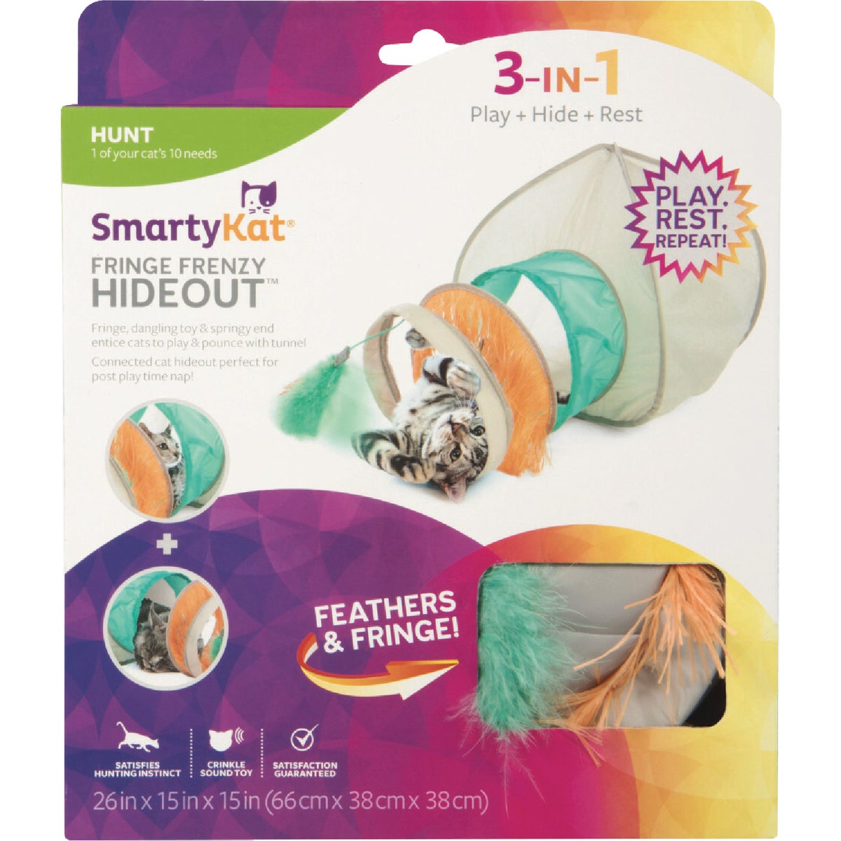 SmartyKat Fringe Frenzy Cat Hideout Tunnel