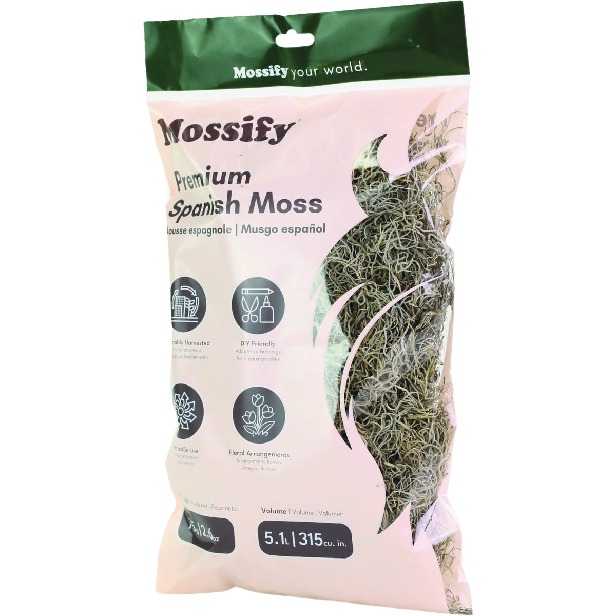 Mossify 2.6 Oz. Premium Natural Spanish Moss Image 2