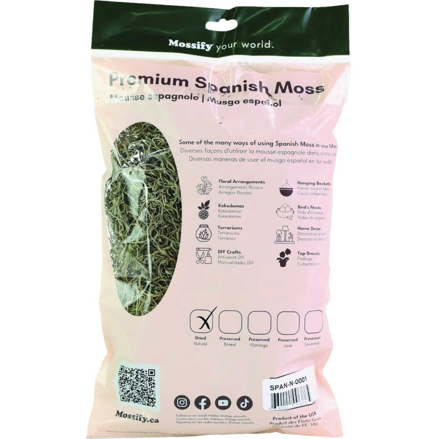 Mossify 2.6 Oz. Premium Natural Spanish Moss Image 3