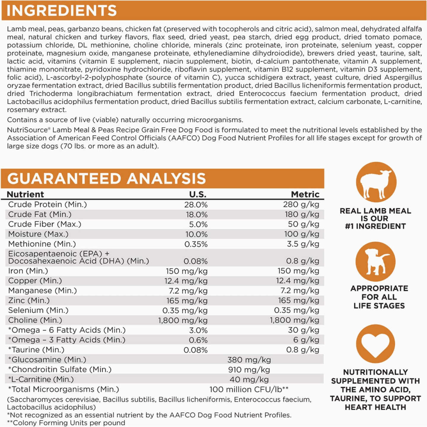 NutriSource 26 Lb. Lamb Meal & Peas Recipe Grain Free Dog Food Image 2