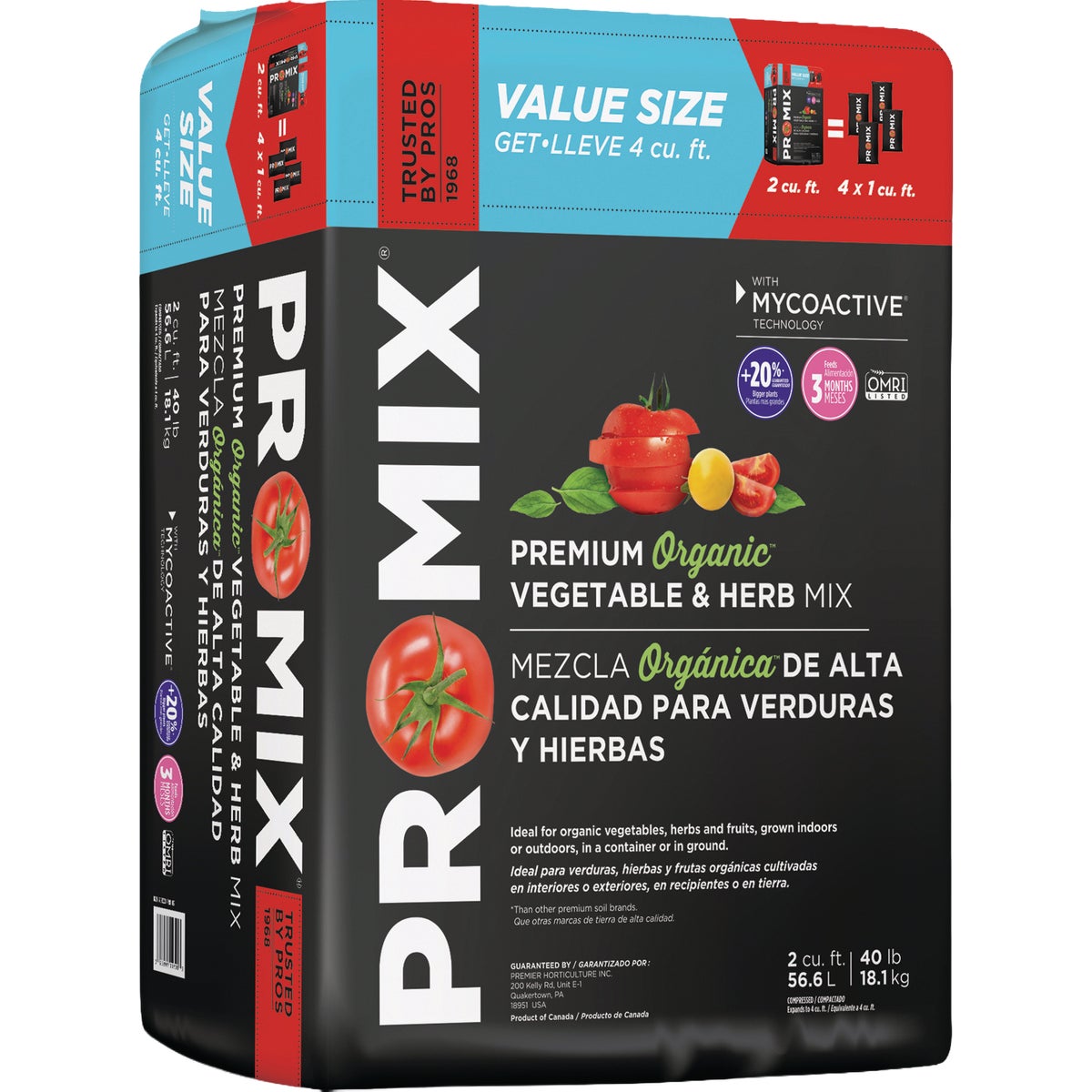 Pro-Mix 2 Cu. Ft. Ultimate Organic Compressed Bale Vegetable & Herb Mix Soil