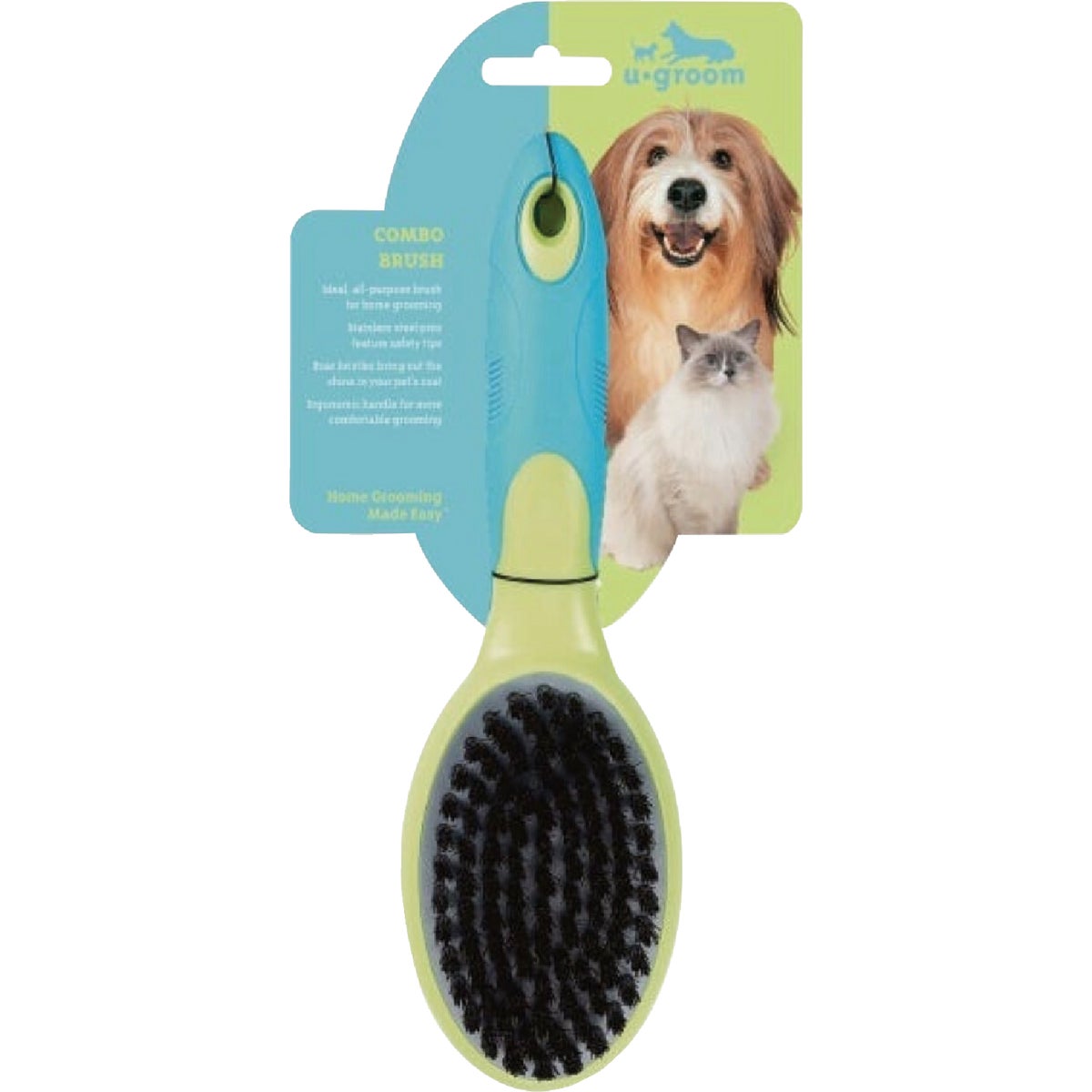 U-groom Combo Firm Bristle/Pin Pet Brush Image 2