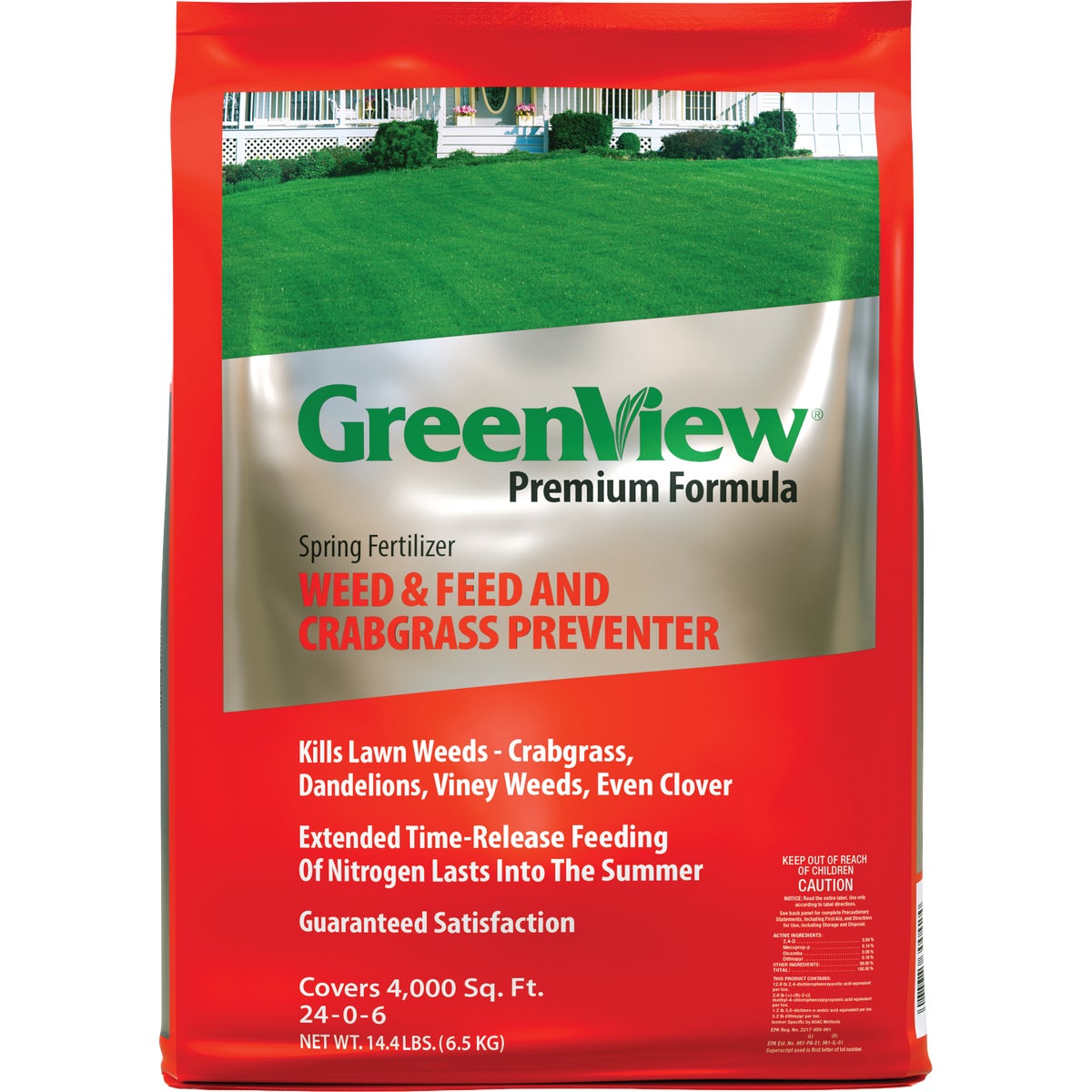 GreenView Premium Formula 14.4 Lb. 24-0-6 Spring Weed & Feed and Crabgrass Preventer