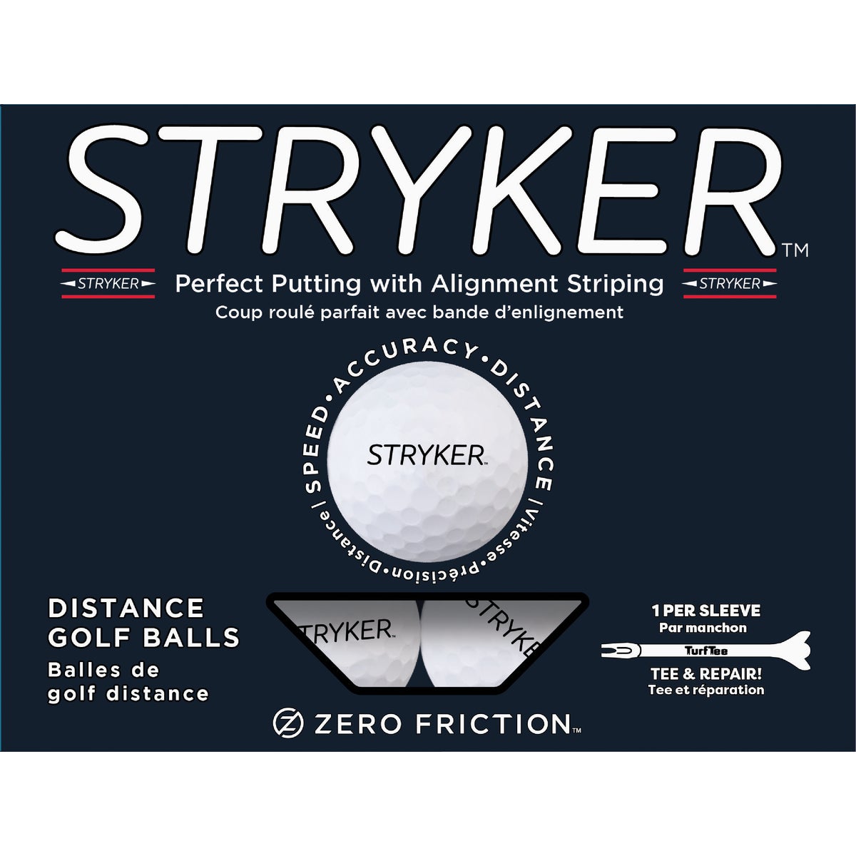 Zero Friction Stryker White Golf Balls (12-Pack)