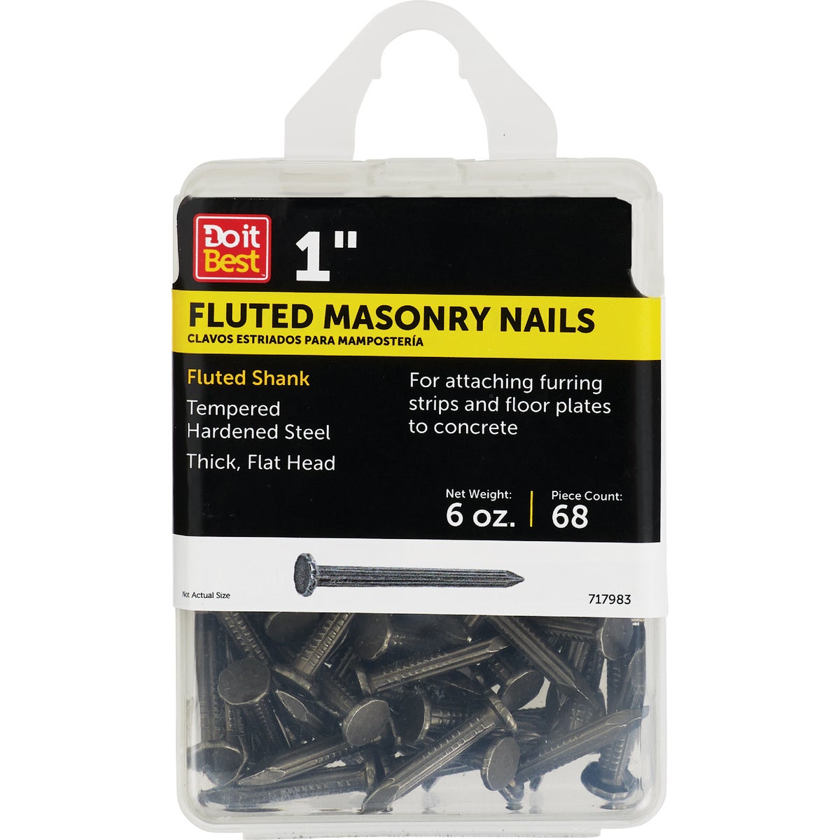 Do it 2d x 1 In. 9 ga Hardened Steel Fluted Masonry Nails (70-Count)