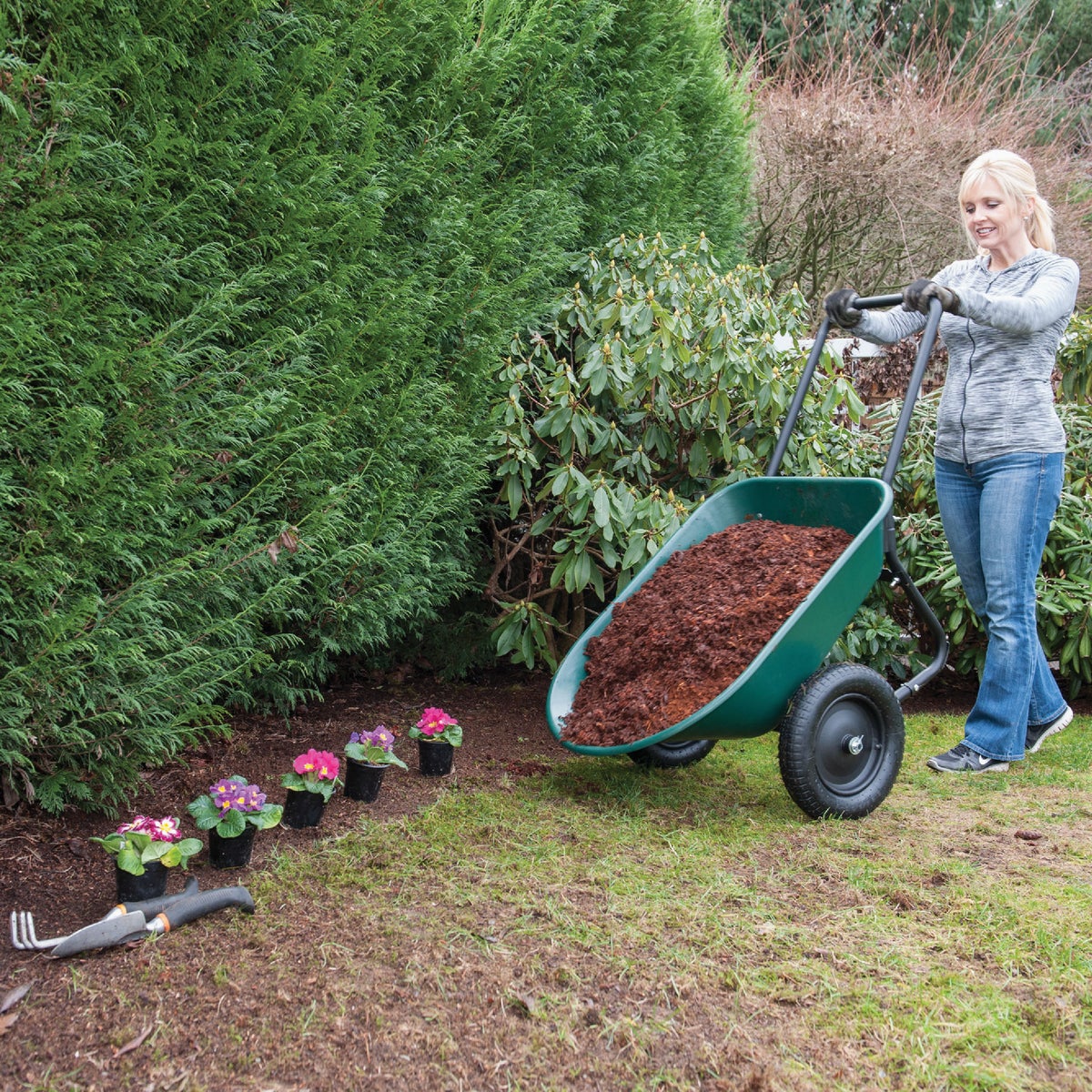 Green Thumb 5 Cu. Ft. Poly Wheelbarrow Image 4