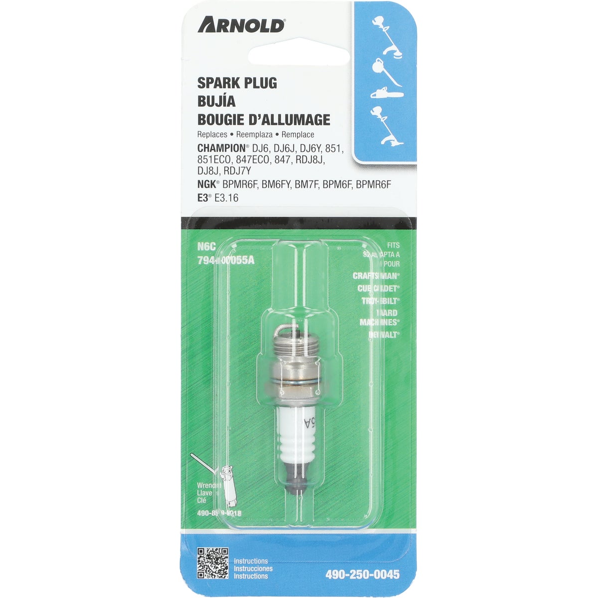 Arnold Universal Small Engine 2-Cycle Spark Plug Image 2