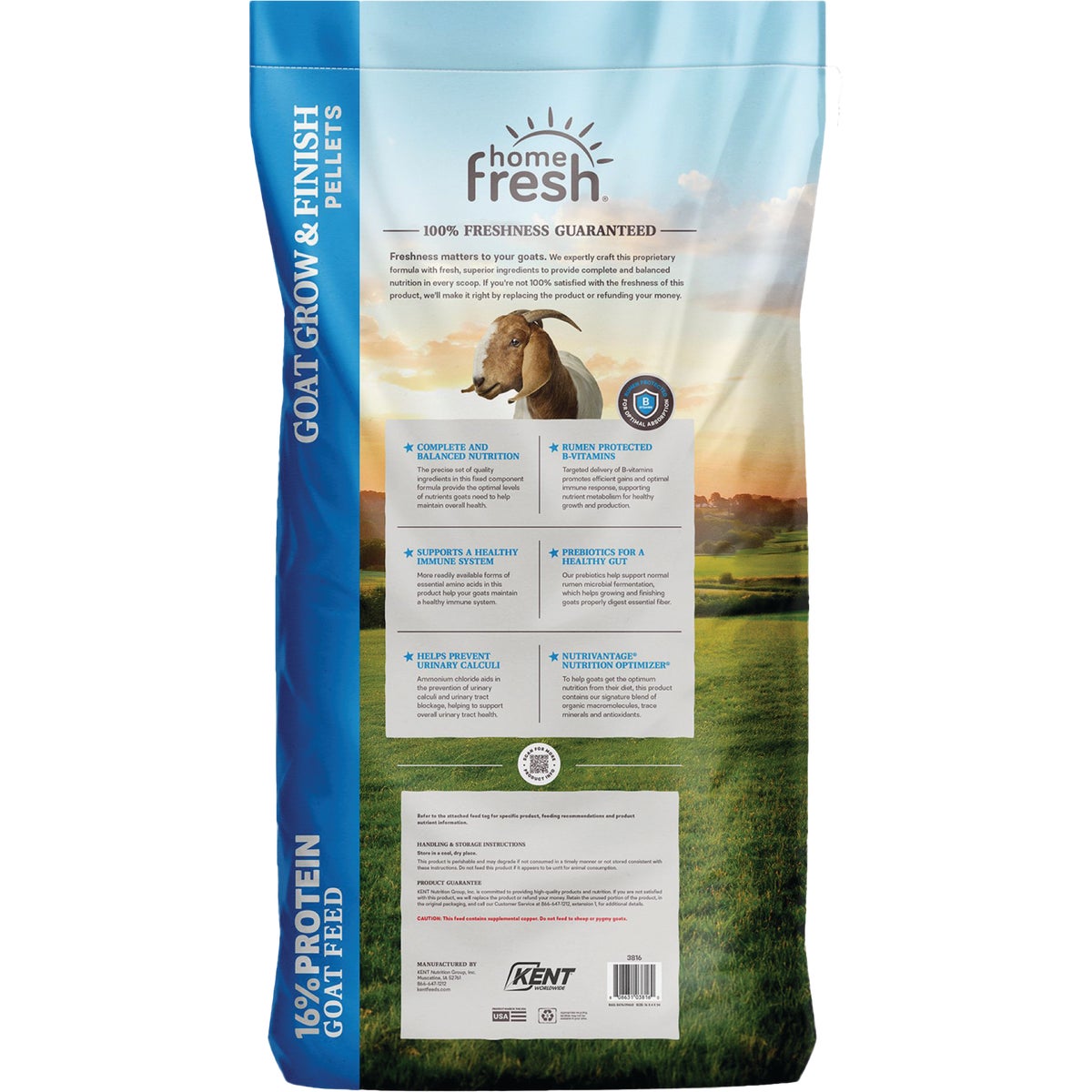 Kent Home Fresh 50 Lb. Goat Grow & Finish Feed Pellets Image 4