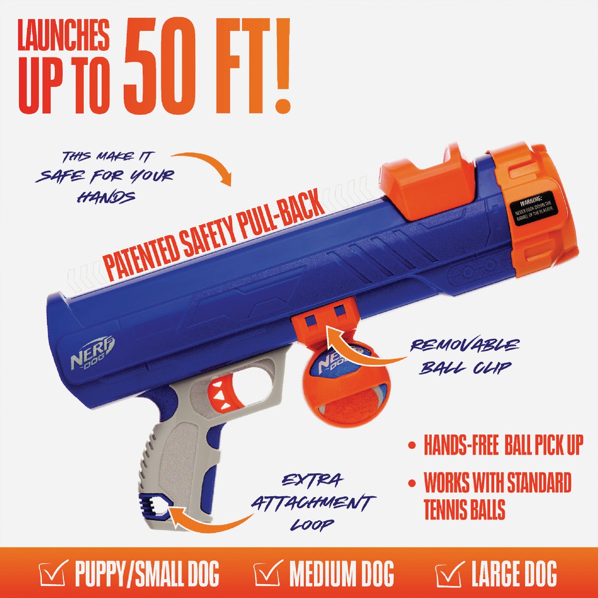 Nerf Dog 16 In. Blaster Dog Toy with Ball Clip Image 2