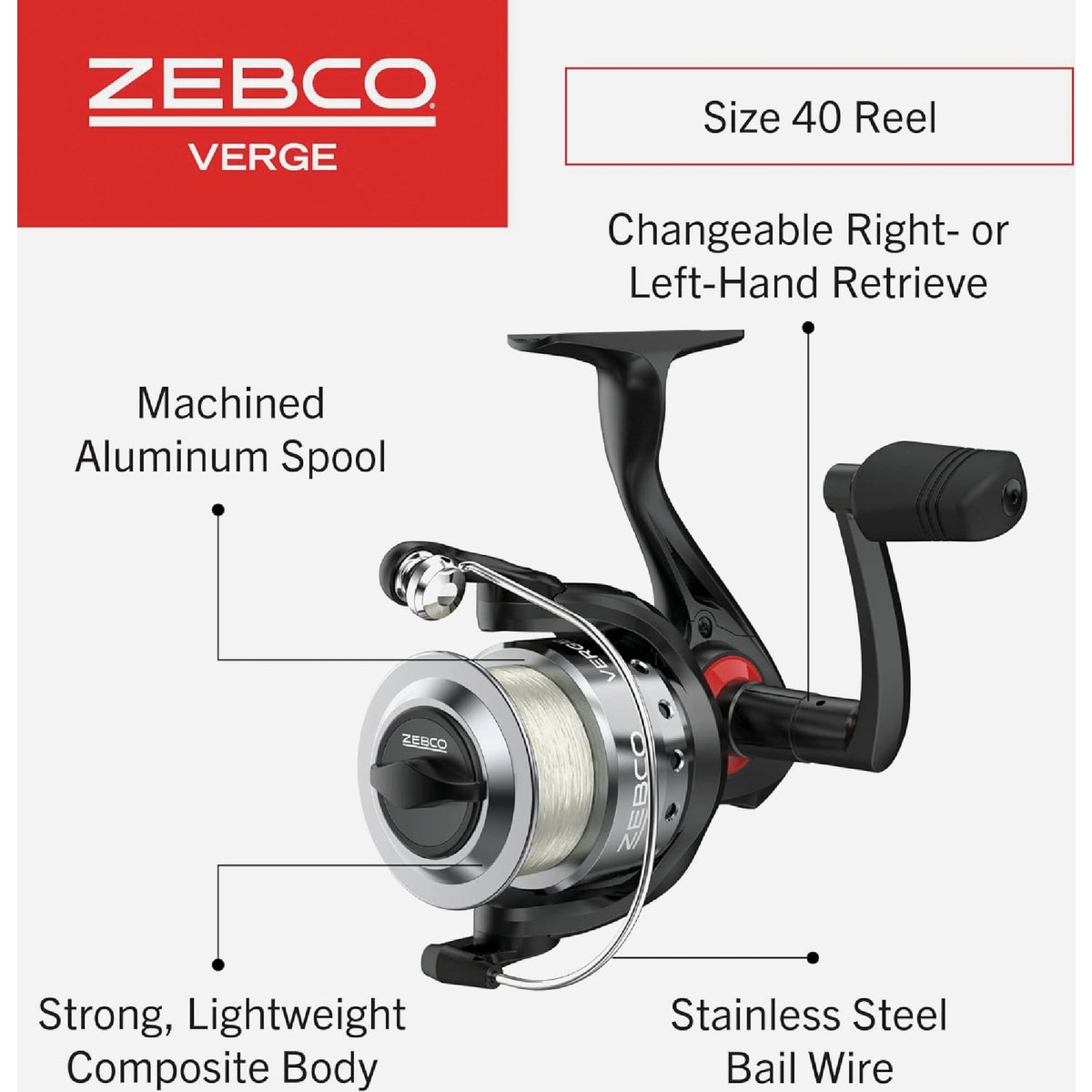Zebco Verge 7 Ft. Graphite Fishing Rod & Medium Spinning Reel Image 3