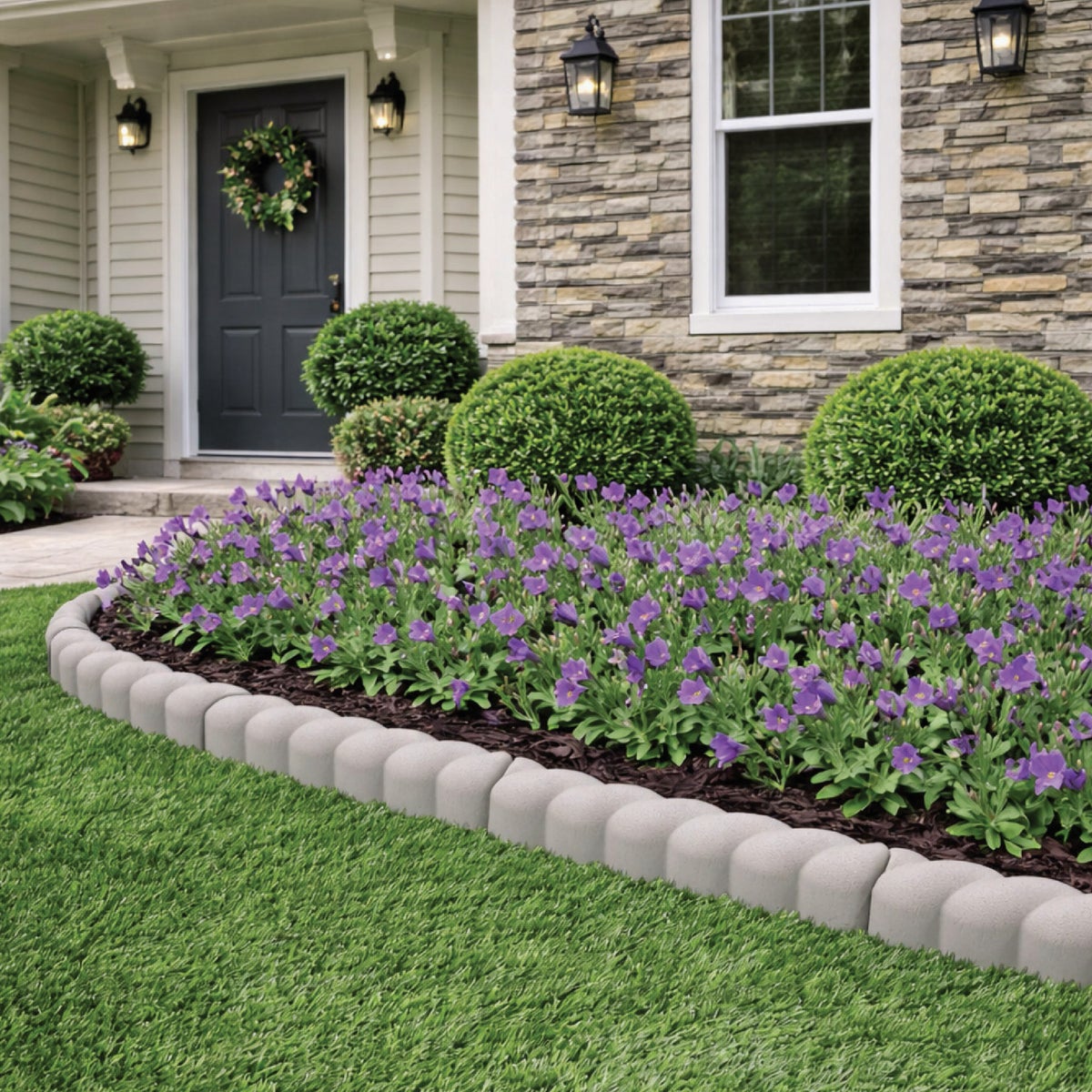 Master Mark Step-In 2.5 In. x 10 Ft. Stone Twist Gray Plastic Landscape Edging Image 2