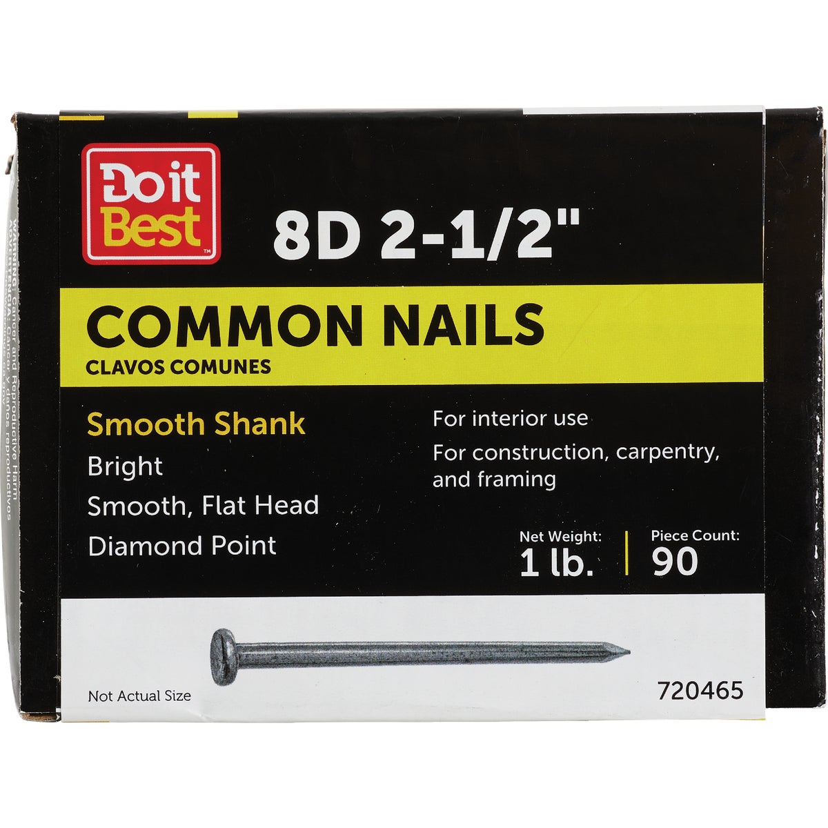 Do it 8d x 2-1/2 In. 10-1/2 ga Bright Common Nails (101-Count, 1 Lb.) Image 1