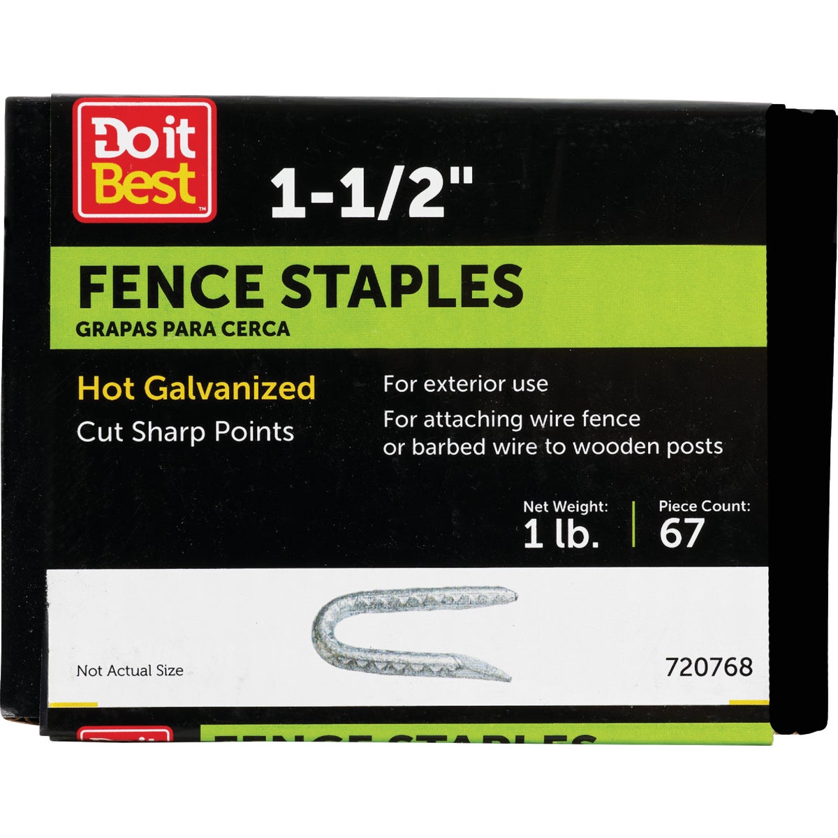 Do it 1-1/2 In. 9 ga Hot Galvanized Fence Staple (72-Count, 1 Lb.)