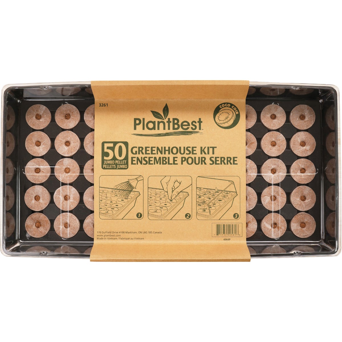 PlantBest 50-Pellet Coir Greenhouse Kit