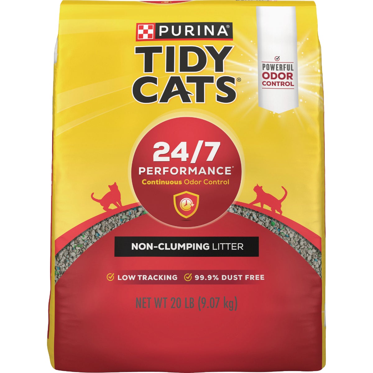 Purina Tidy Cats 20 Lb. Non Clumping 24/7 Performance Continuous Odor Control Cat Litter