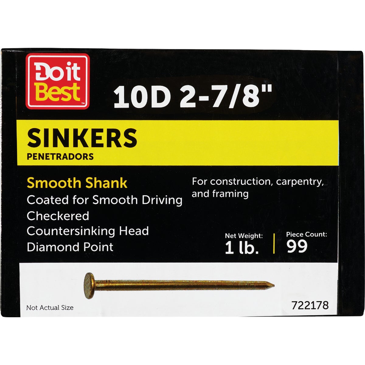 Do it 10d x 2-7/8 In. 11 ga Coated Sinker Framing Nails (111-Count, 1 Lb.) Image 1