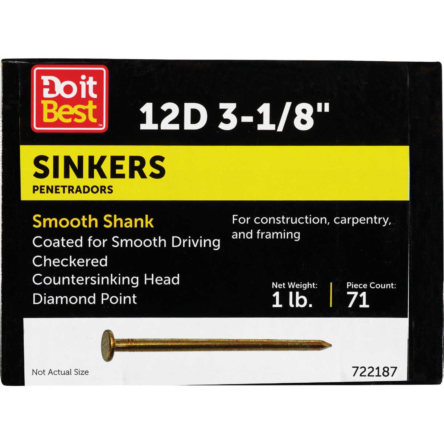 Do it 12d x 3-1/8 In. 10 ga Coated Sinker Framing Nails (81-Count, 1 Lb.) Image 1
