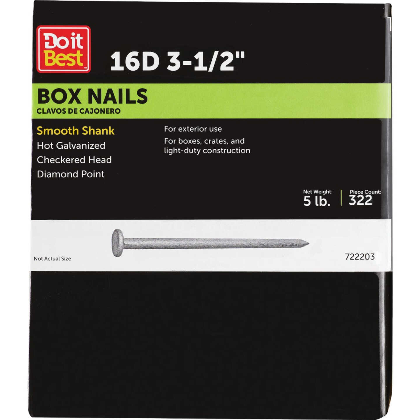 Do it 16d x 3-1/2 In. 10 ga Hot Galvanized Box Nails (355-Count, 5 Lb.) Image 1