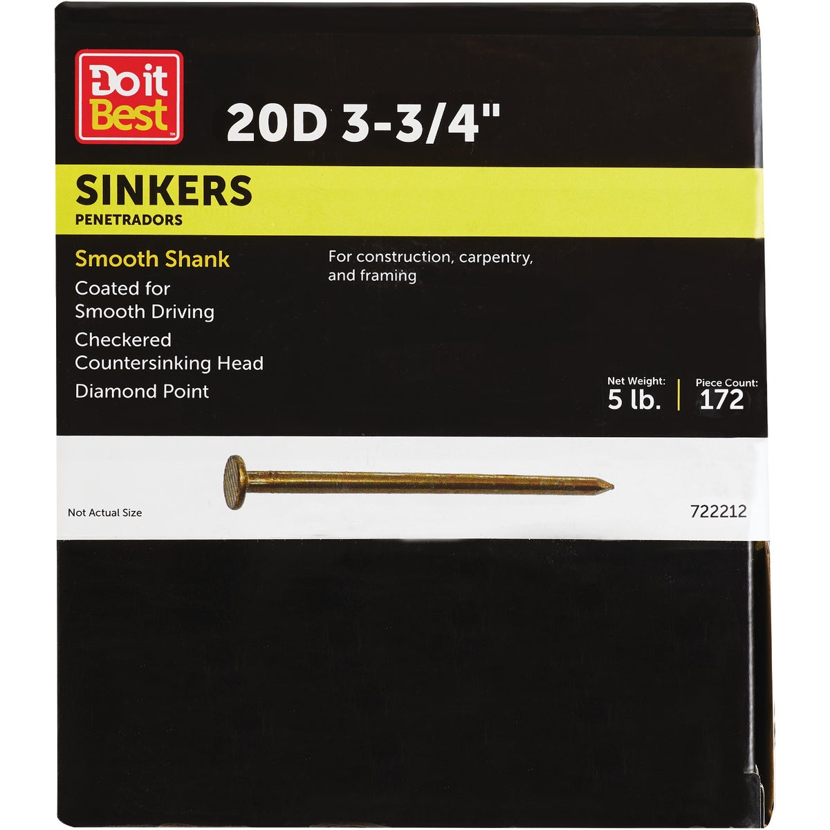 Do it 20d x 3-3/4 In. 7 ga Coated Sinker Framing Nails (200-Count, 5 Lb.)