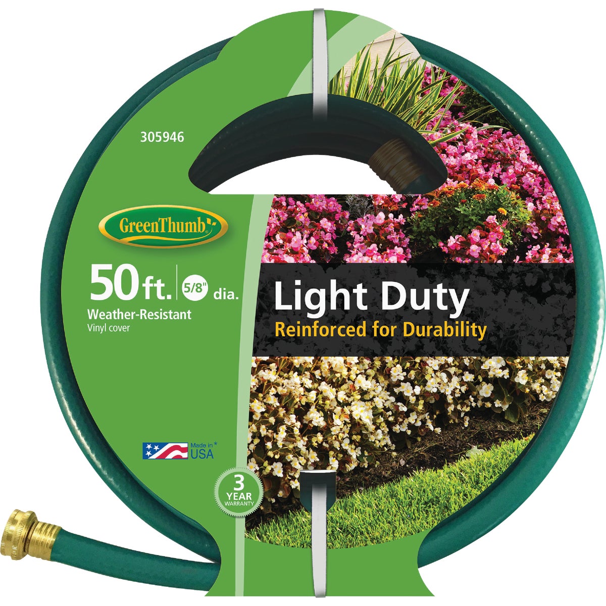 Green Thumb 5/8 In. Dia. x 50 Ft. Light Duty Vinyl Garden Hose