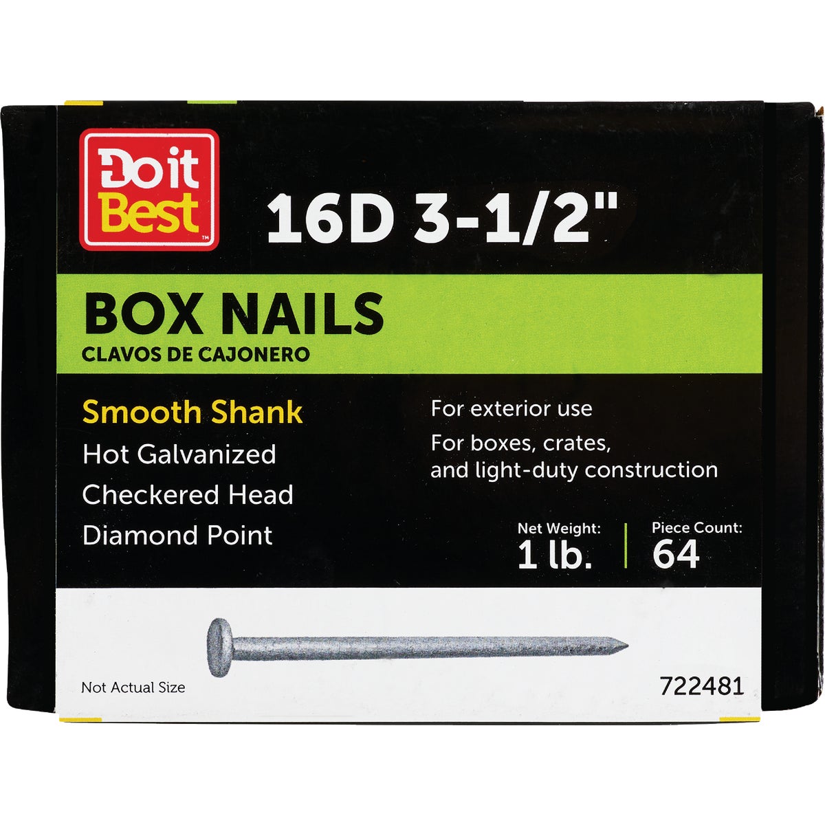 Do it 16d x 3-1/2 In. 10 ga Hot Galvanized Box Nails (71-Count, 1 Lb.)
