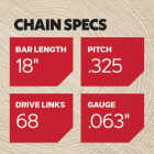 Oregon ControlCut 18 In. 68-Link Chainsaw Chain Image 5