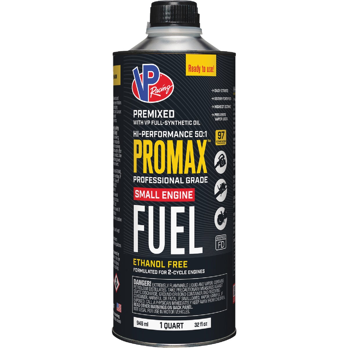 VP Racing Fuels Pro-Max 1 Qt. 50:1 Premixed Small Engine Fuel Image 1