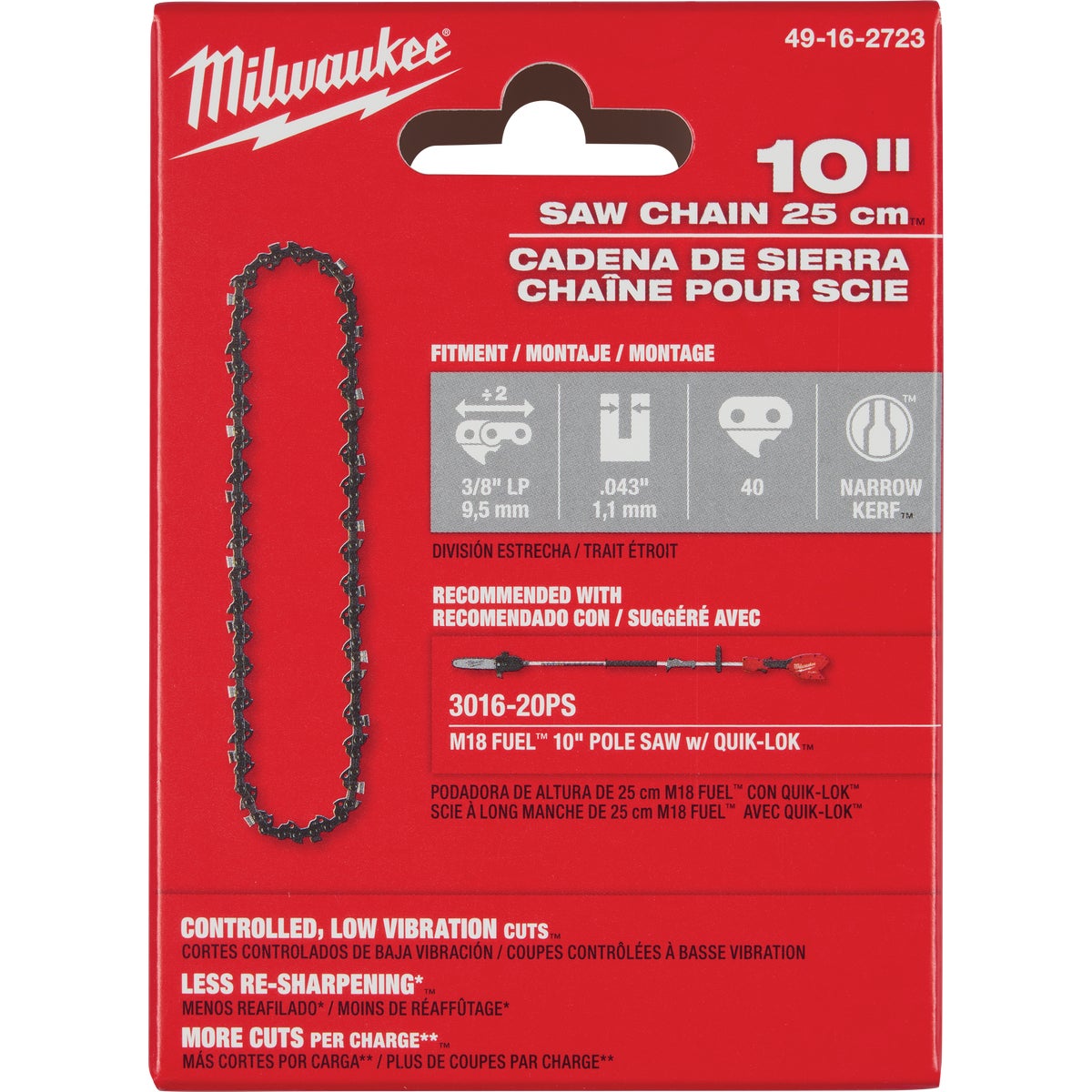 Milwaukee 10 In. 40-Link Pole Saw Chain Image 3