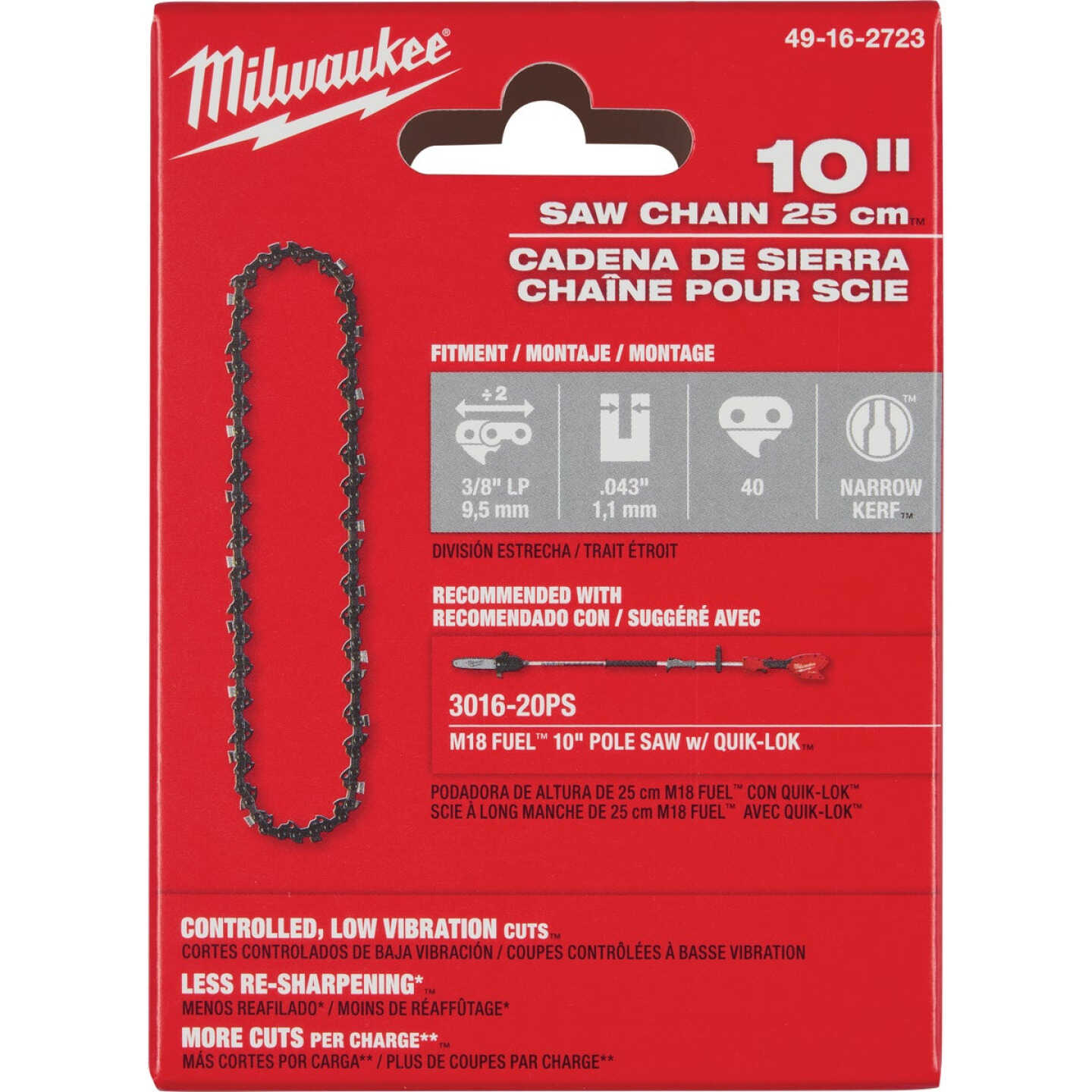 Milwaukee 10 In. 40-Link Pole Saw Chain Image 3