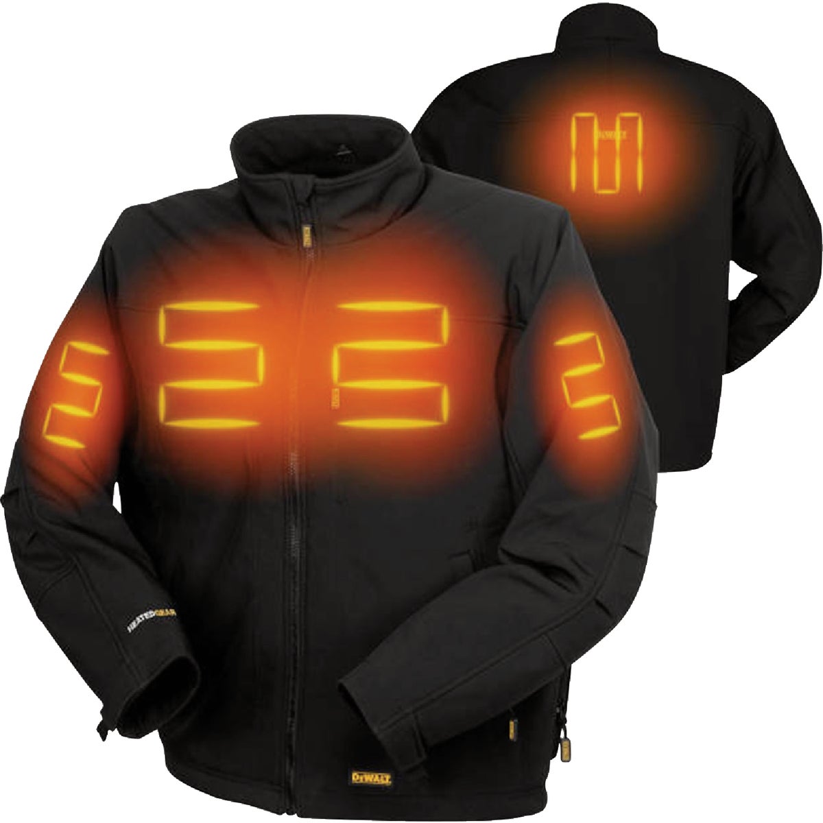 DEWALT Men's Black Soft Shell Heated Jacket Kit, L