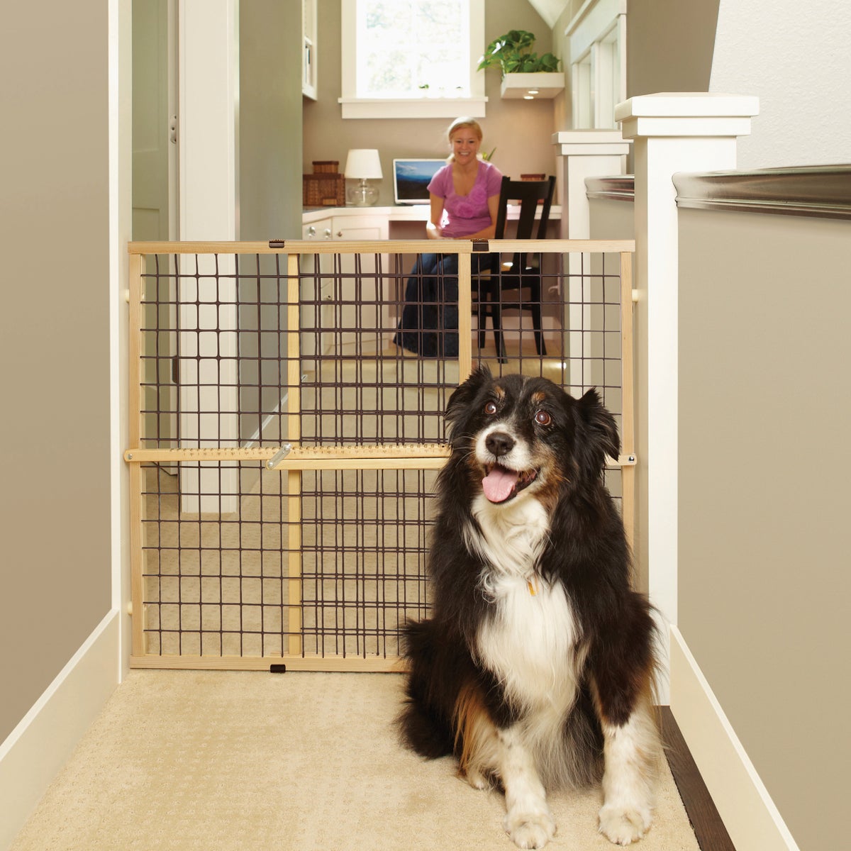 MyPet Extra-Wide Brown Wire Mesh Pet Gate