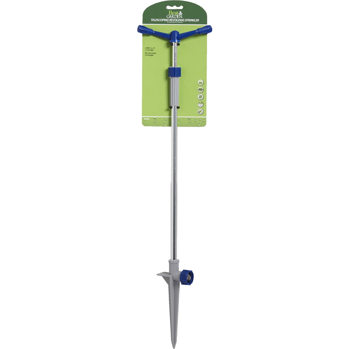 Best Garden Aluminum 50 Ft. Dia. Telescoping 2-Arm Rotary Sprinkler Image 2