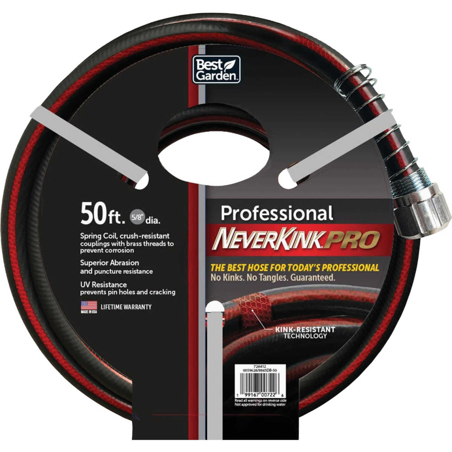 Best Garden NeverKink PRO 5/8 In. Dia. x 50 Ft. Professional Duty Garden Hose Image 1