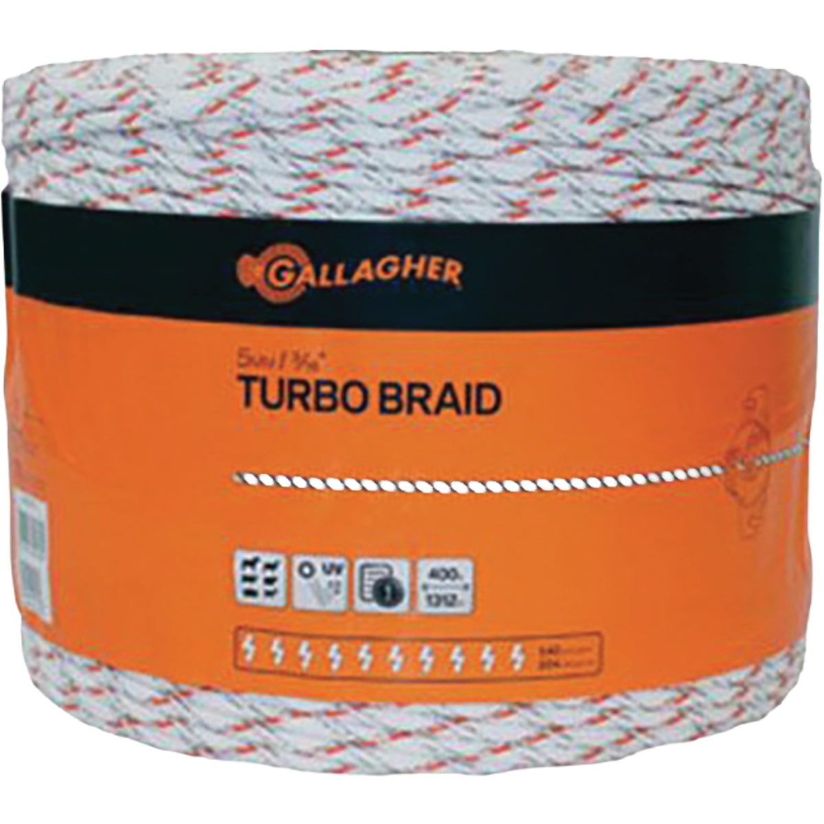 Gallagher Turbo Braid 1/4 In. x 1312 Ft. Polyethylene Poly Rope