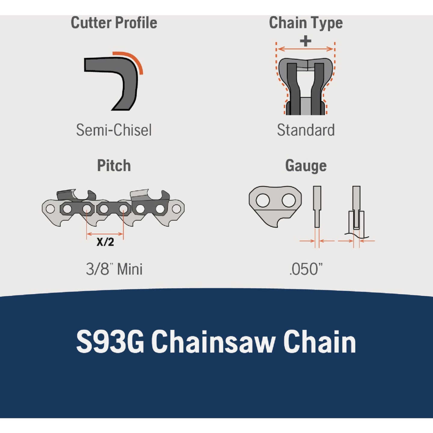Husqvarna X-Cut 14 In. 52-Link Chainsaw Chain Image 3