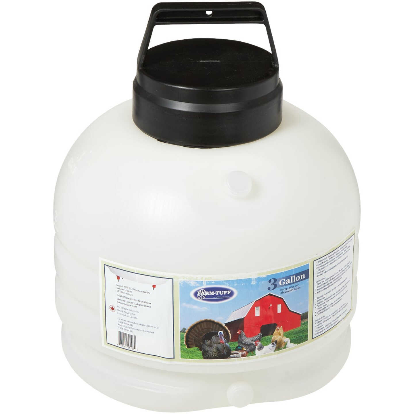 Farm-Tuff 3 Gal. Gravity-Feed Plastic Game & Bird Range Poultry Waterer Image 3