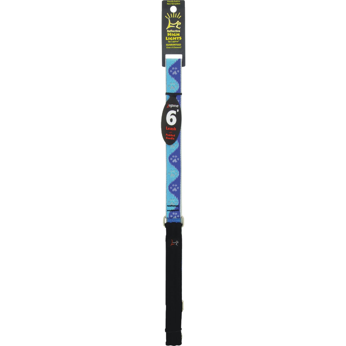 Lupine 1 In. x 6 Ft. Reflective Blue Paws Dog Leash