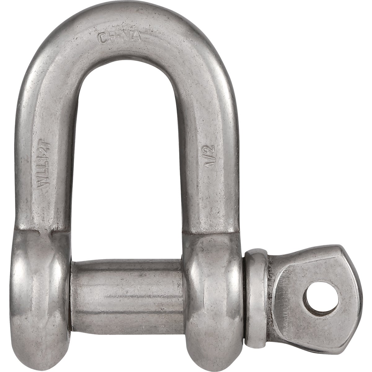 National D Shackles, Stainless Steel, 1/2 In.