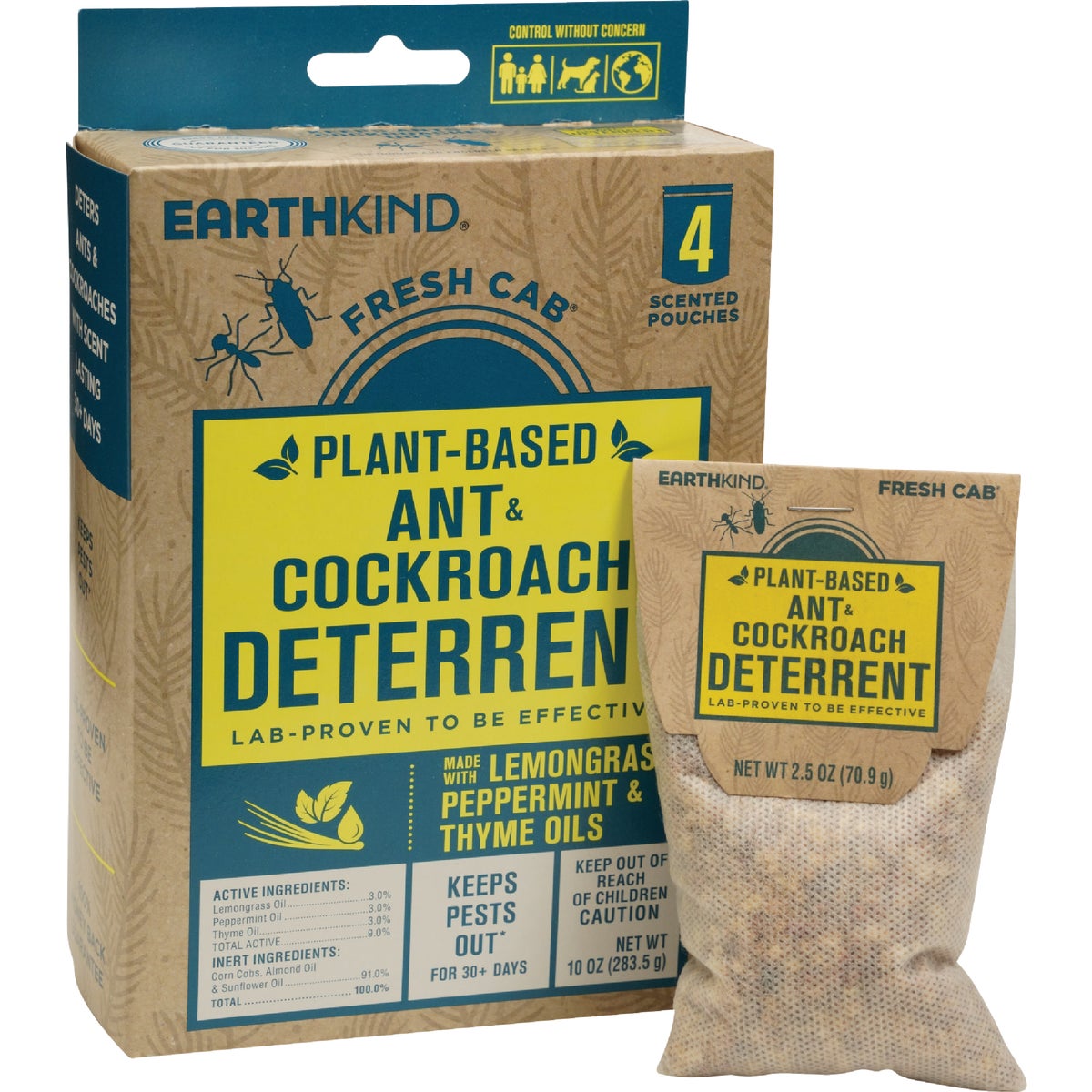EarthKind Fresh Cab Ant & Cockroach Deterrent (4-Pack)