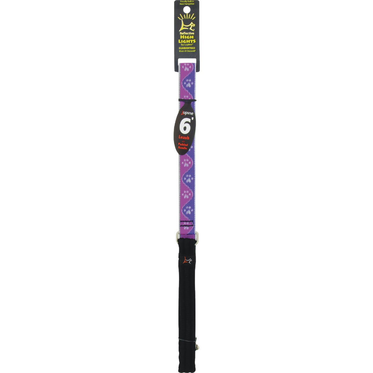 Lupine 1 In. x 6 Ft. Reflective Pink Paws Dog Leash