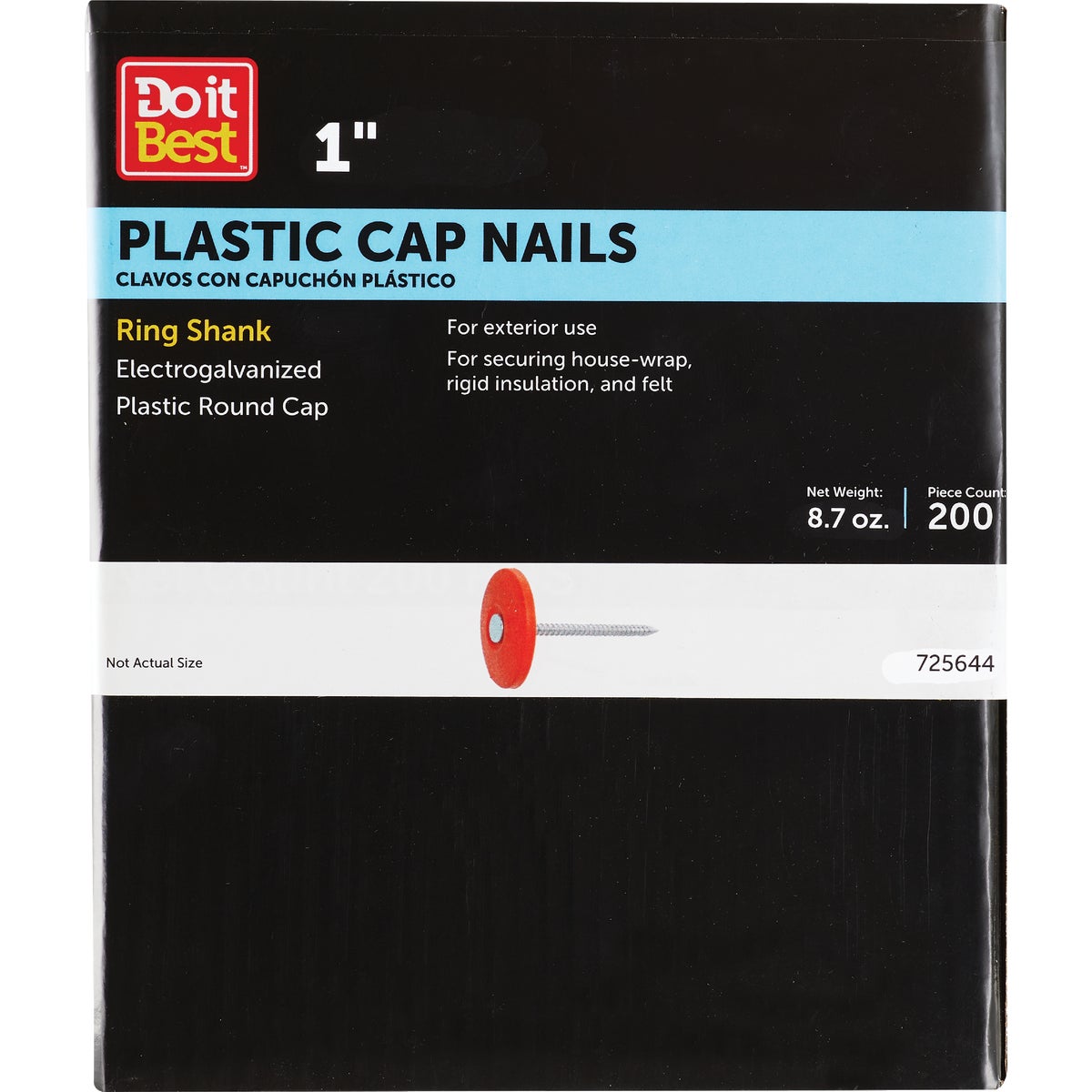Do it 1 In. 12 ga Electrogalvanized Cap Nails (200-Count, 1 Lb.) Image 1